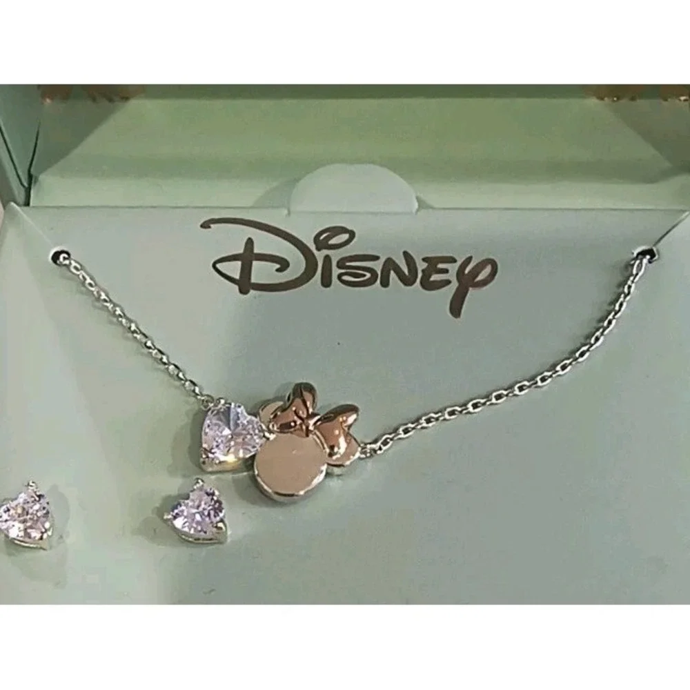 Disney Parks Silver Plated Necklace Minnie Mouse And Mickey Mouse Lot